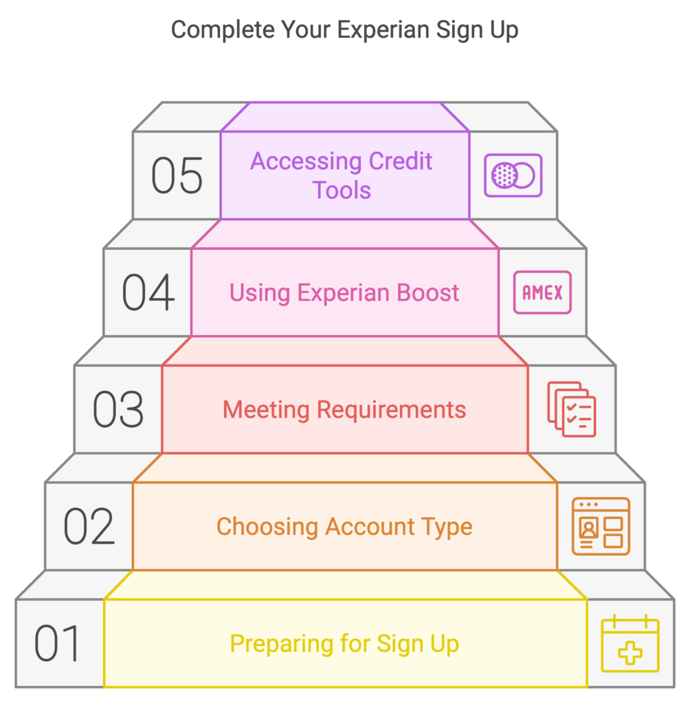 Experian Sign up process steps